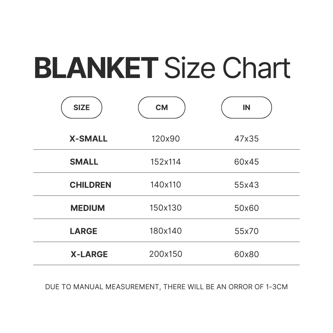 Blanket Size Chart - Badtz-Maru Store