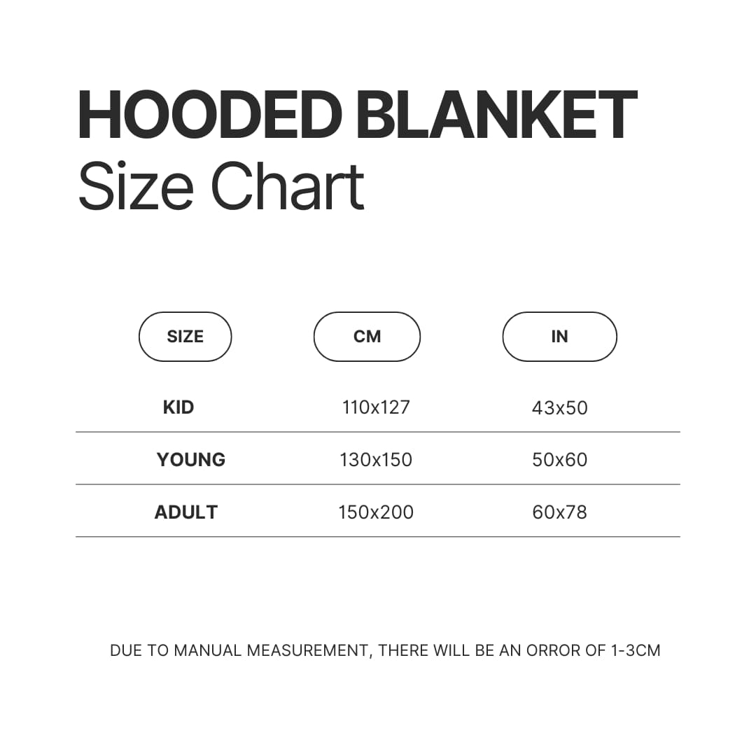 Hooded Blanket Size Chart - Badtz-Maru Store