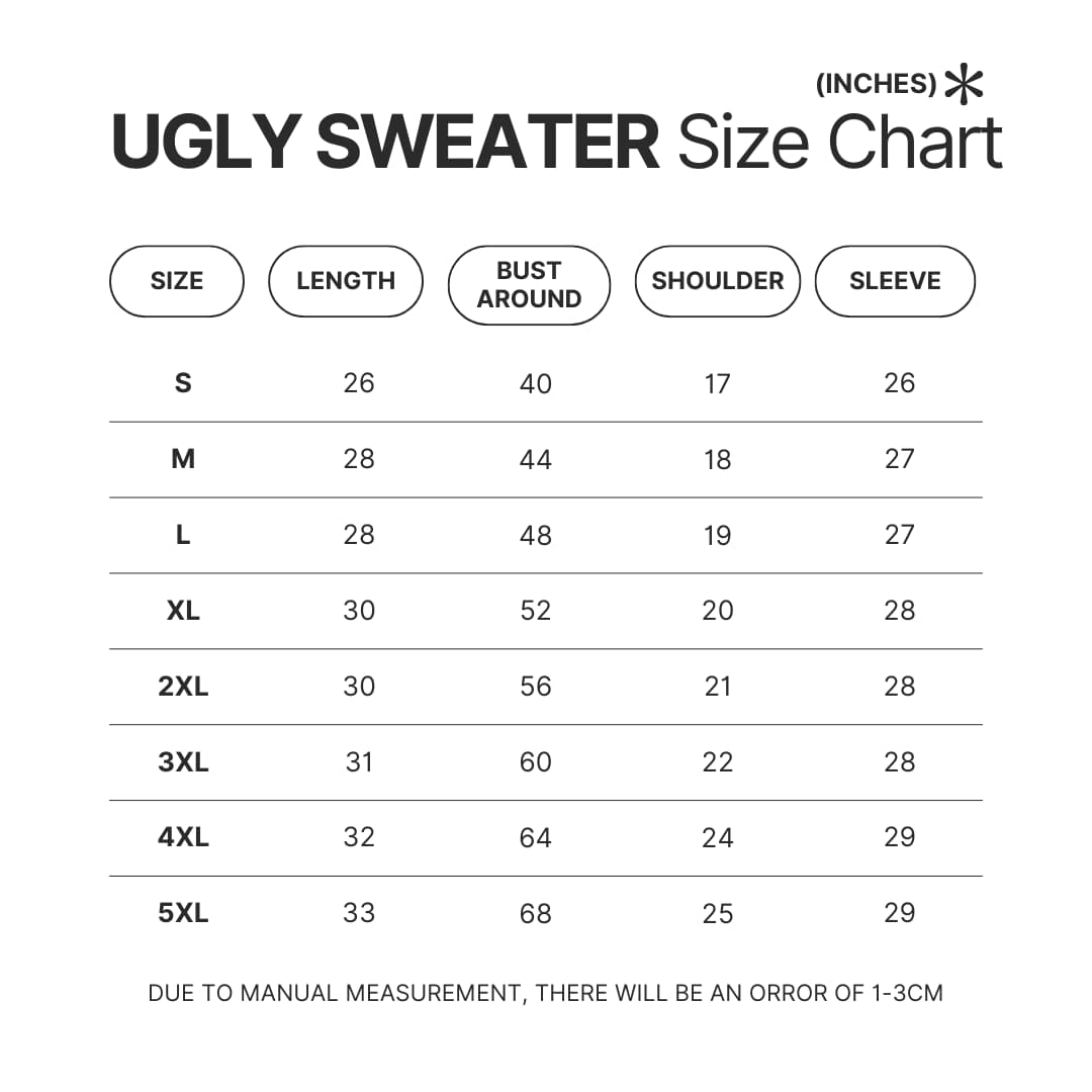 Ugly Sweater Size Chart - Badtz-Maru Store